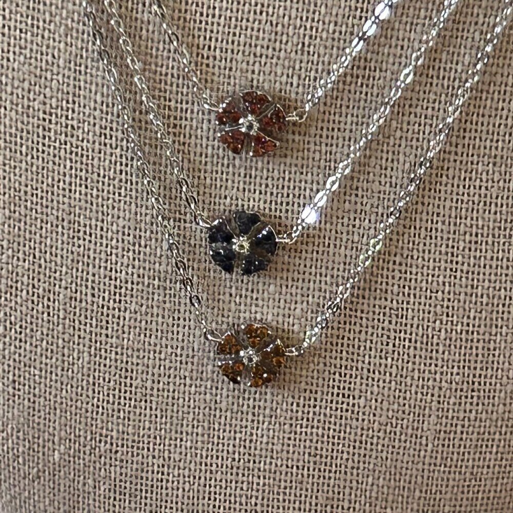 HSN Colleen Lopez 0.40ctw Multigem Flower Layered Sterling Silver 18" Necklace - Picture 8 of 9